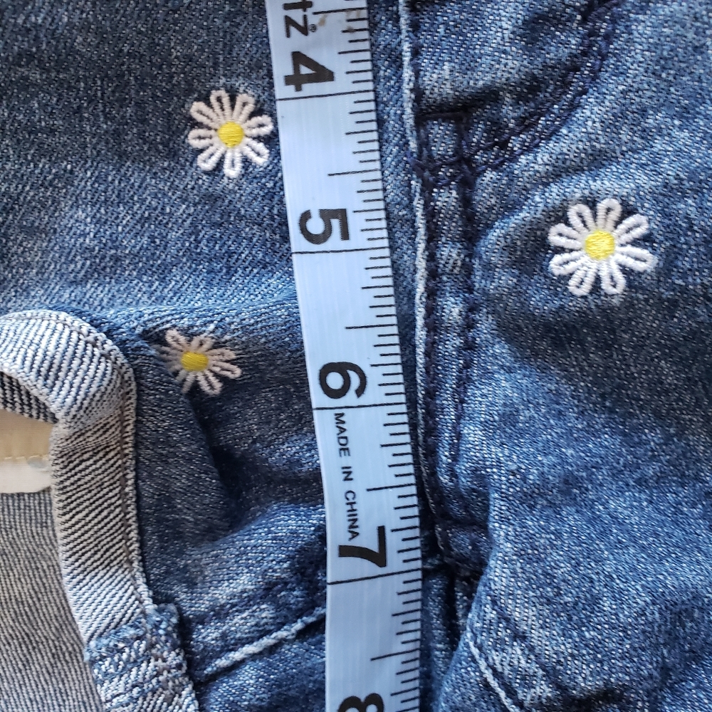 Levi's Strauss Shorty Short Daisy Blue Jeans 14 - Picture 6 of 9